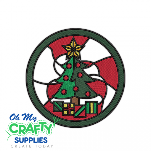 Christmas Tree Stained Glass 104 Embroidery Design