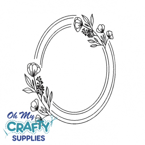 Floral Monogram Frame 7322 Embroidery Design