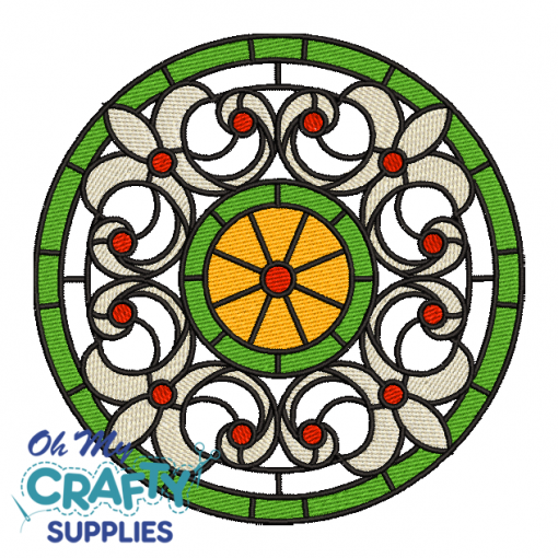 French Lilies Stained Glass 7222 Embroidery Design