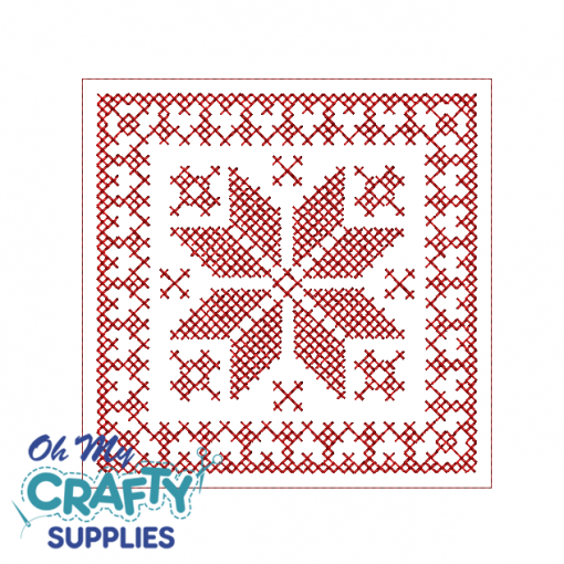 Geometric Redwork 1422 Embroidery Design
