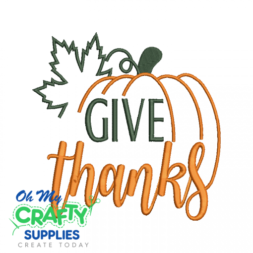 Give Thanks 8623 Embroidery Design