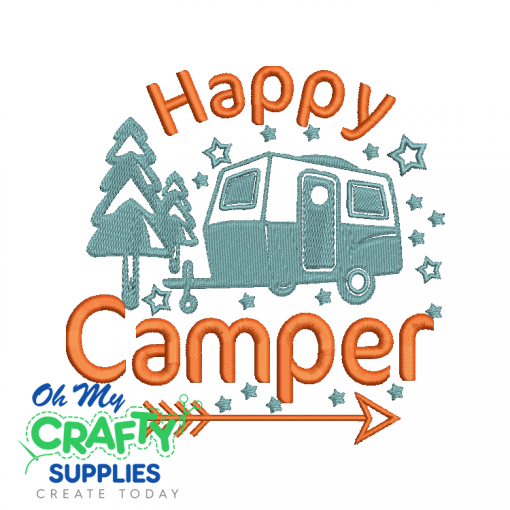 Happy Camper 626 Embroidery Design