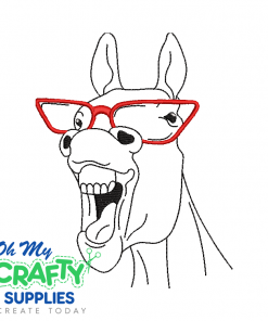 Happy Donkey glasses Embroidery Design