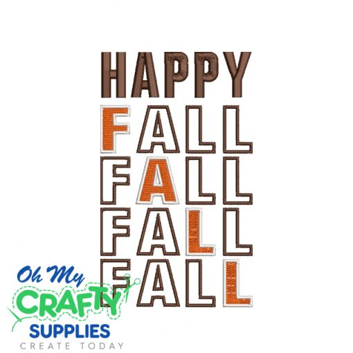 Happy Fall 825 Embroidery Design