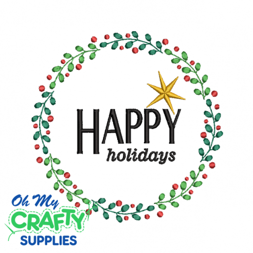 Happy Holidays 1020 Embroidery Design