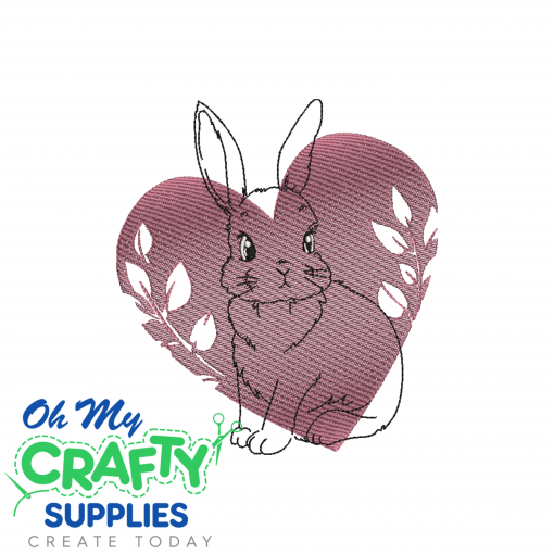 Heart Bunny 224 Embroidery Design