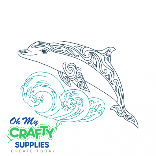 Henna Dolphin 1422 Embroidery Design