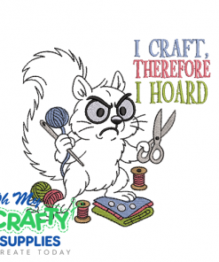 Hoarding Squirrel Embroidery Design