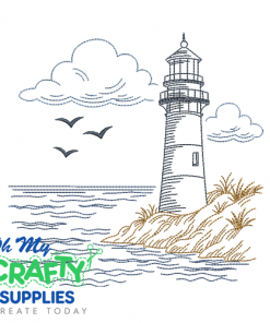 Lighthouse by the Sea Sketch 427 Embroidery Design
