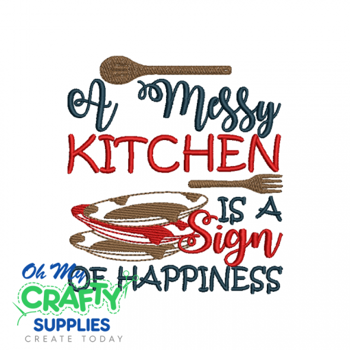 Messy Happy Kitchen 616 Embroidery Design