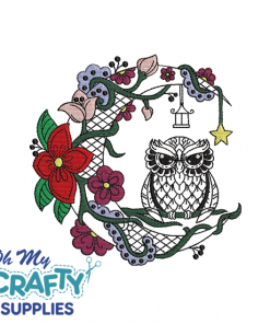 Henna Moon Owl 1227 Embroidery Design