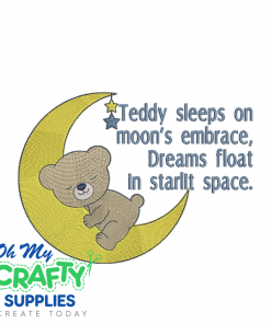 Moon's Embrace Teddy Embroidery Design