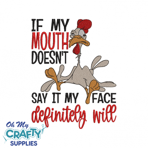 Mouth Doesn't Face Will 1215 Embroidery Design