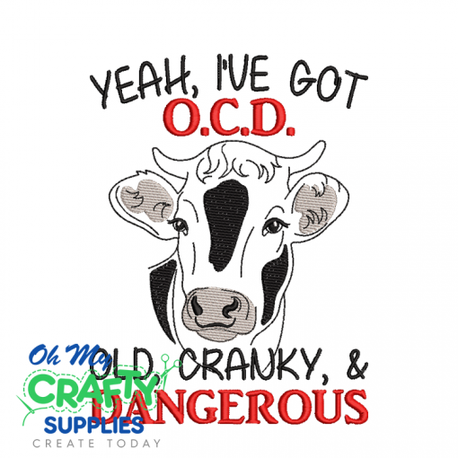 OCD Cow 117 Embroidery Design