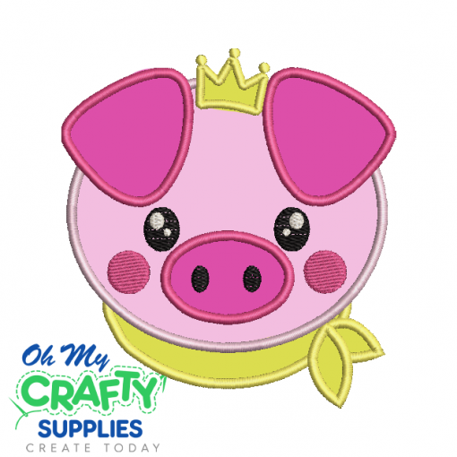 Piggy Face Applique 829 Embroidery Design