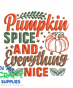Pumpkin Spice 725 Embroidery Design