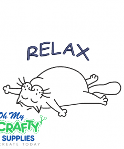 Relax Cat 611 Embroidery Design
