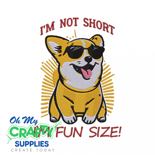 Retro Fun Size Corgi Embroidery Design