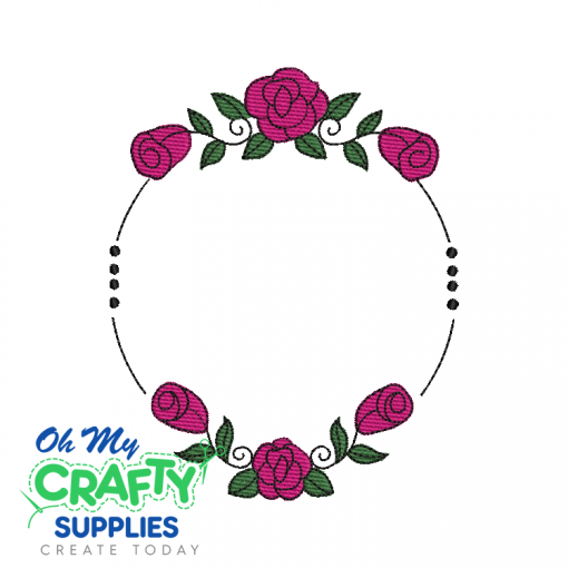 Rose Vine Frame 428 Embroidery Design