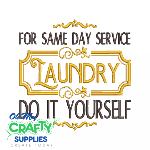 Same Day Laundry 726 Embroidery Design