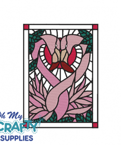 Flamingo Stained Glass Embroidery Design