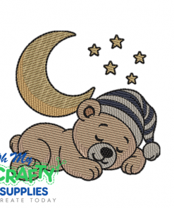 Sleepy Baby Bear Embroidery Design
