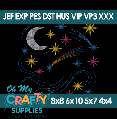 Starlit Symphony Embroidery Design
