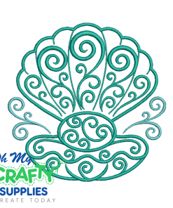 Tidal Swirl Clam Shell Embroidery Design