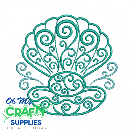 Tidal Swirl Clam Shell Embroidery Design