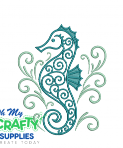 Tidal Swirl Seahorse Embroidery Design