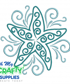 Tidal Swirl Starfish Embroidery Design