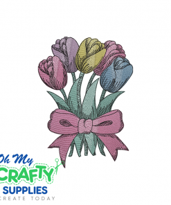 Tulips Sketch 120 Embroidery Design