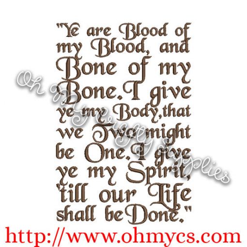 till our life shall be done embroidery design