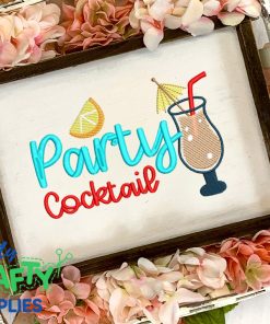 Party Cocktail Embroidery Design