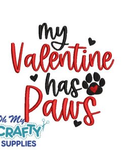Paw Valentine 1231 Embroidery Design