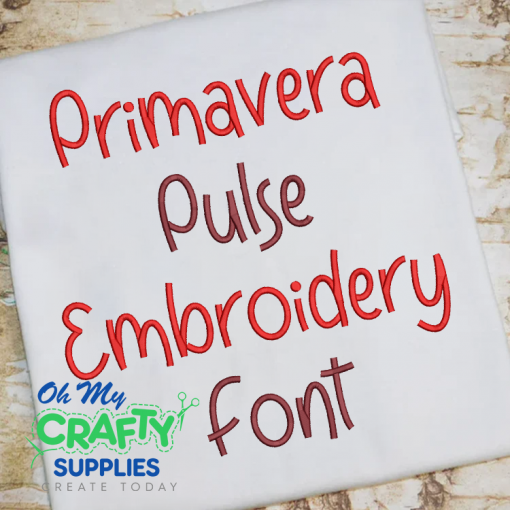 Primavera Pulse Embroidery Font (BX Included)