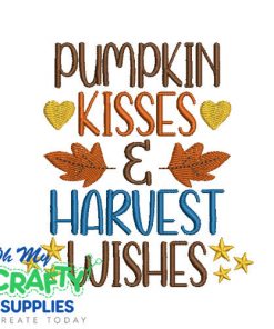 Pumpkin Kisses Harvest Wishes 728 Embroidery Design