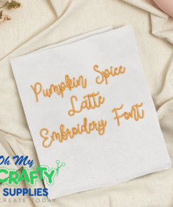 Pumpkin Spice Latte Embroidery Font (BX Included)