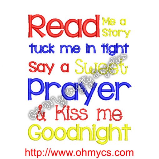 Read me a Story Embroidery Design