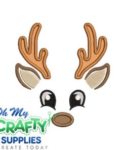 Reindeer Face Applique 24 Embroidery Design
