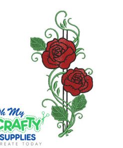 Rose Vine Sketch Embroidery Design