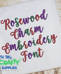 Rosewood Charm Embroidery Font (BX Included)