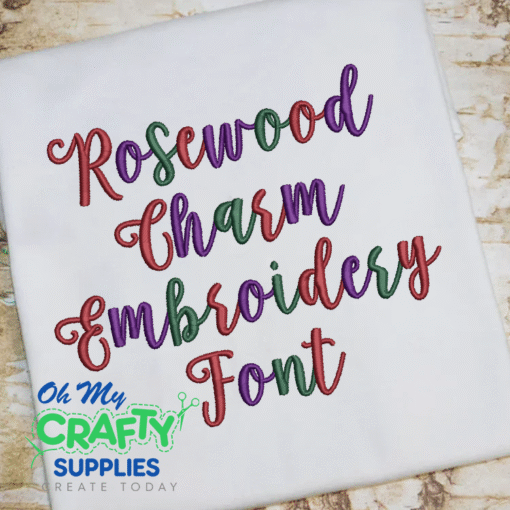 Rosewood Charm Embroidery Font (BX Included)