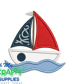 Sailboat Applique Embroidery Design