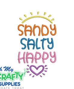 Sandy Salty Happy Embroidery Design