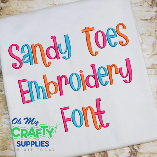 Sandy Toes Embroidery Font (BX Included)