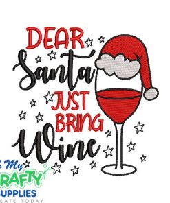 Santa Bring Wine 1017 Embroidery Design