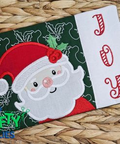 Santa Mug Rug Embroidery Design