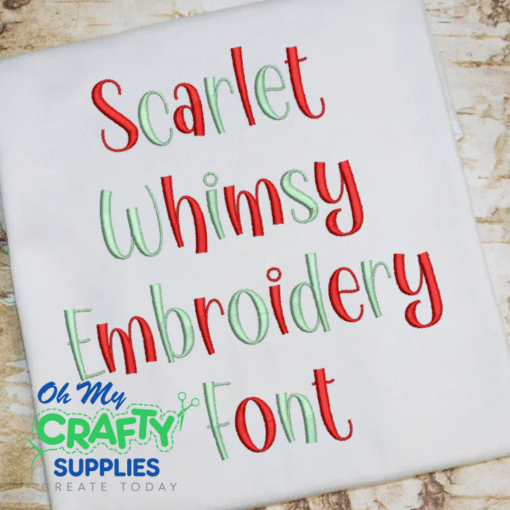 Scarlet Whimsy Embroidery Font (BX Included) (FL)