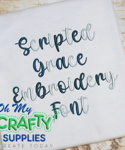 Scripted Grace Machine Embroidery Font (BX Included) (FM)